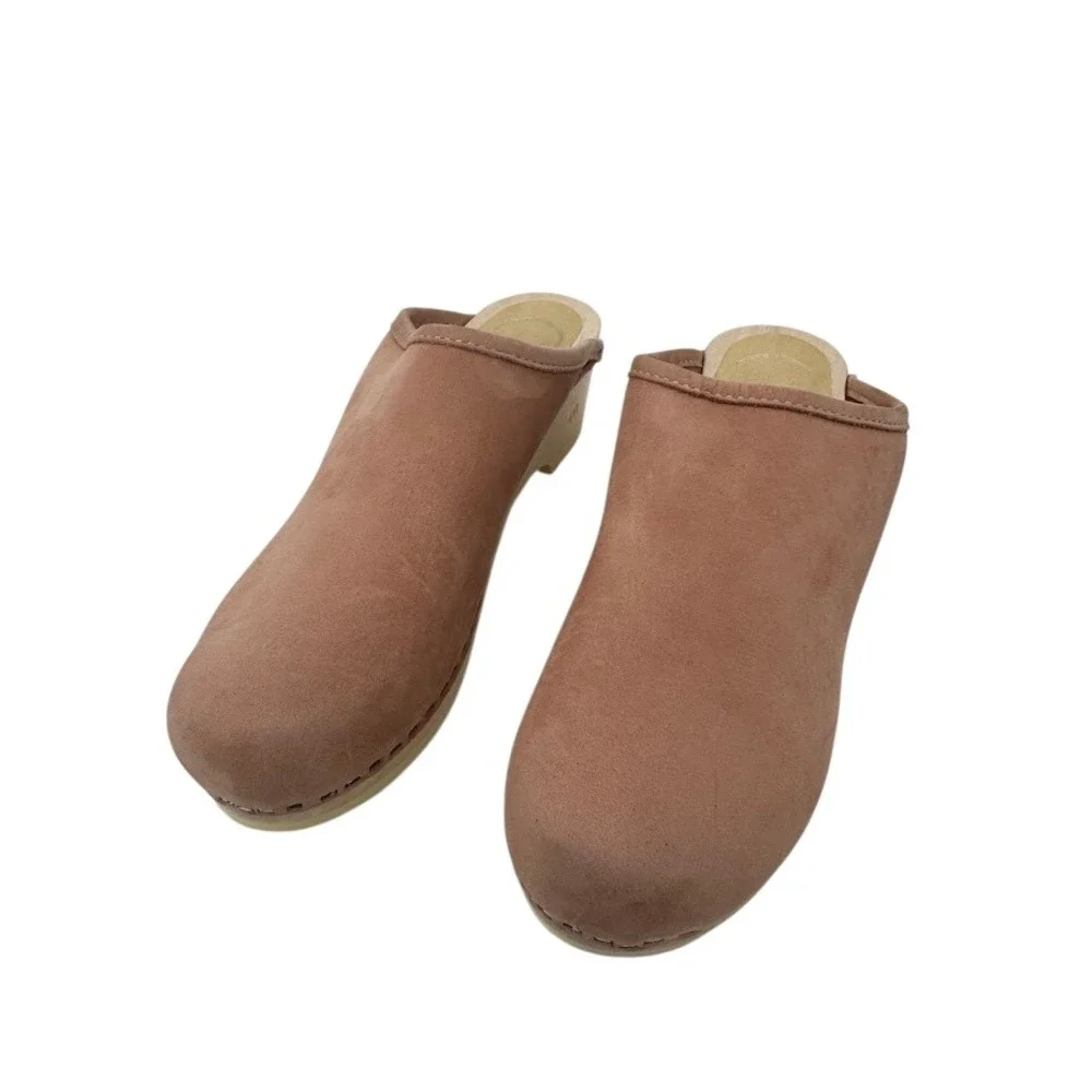 No.6 Store Old School Clogs Mid Heel in Blush Pink EU 40 Slip on Mule - Picture 3 of 13